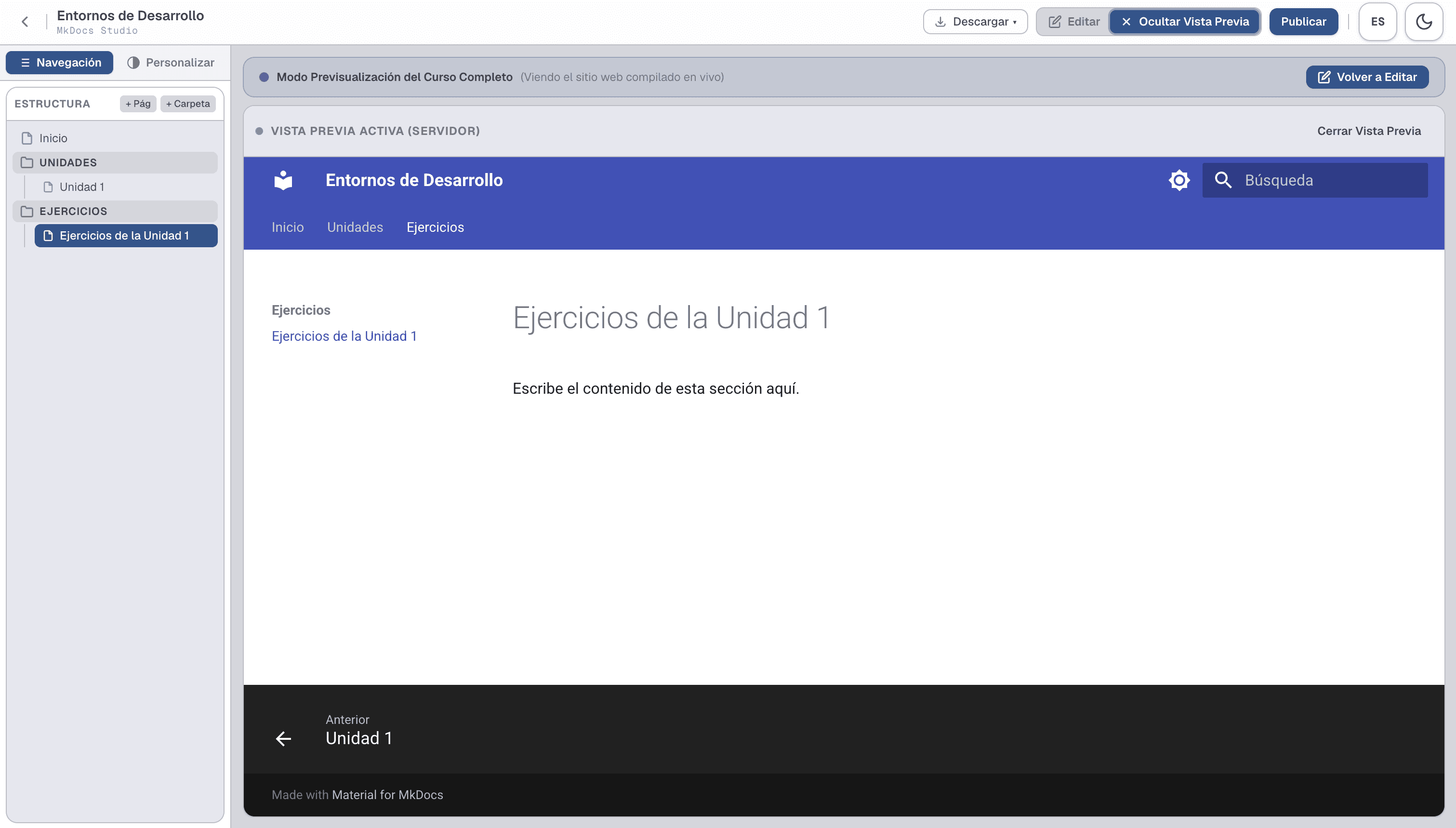 Editor Markdown online con vista previa en vivo