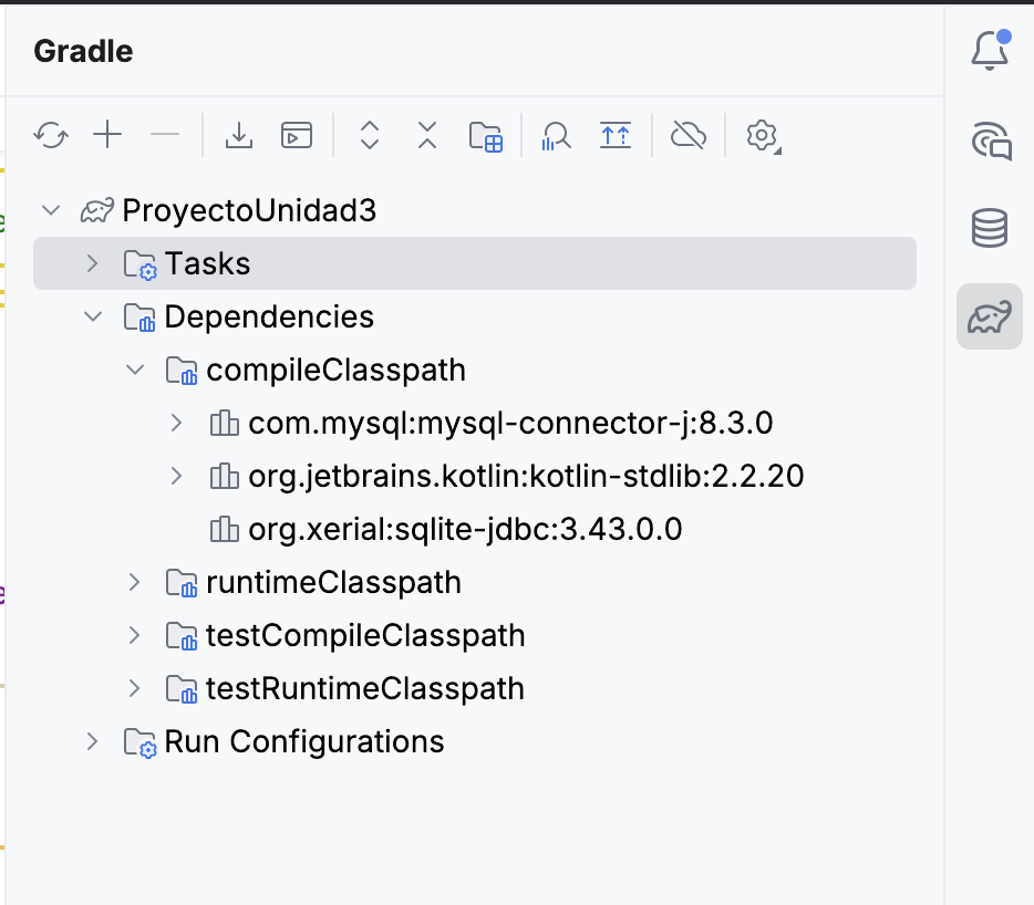 Database IntelliJ